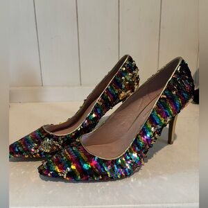 Chinese Luandry Ruthy Reversible Sequins High Heel Pump Rainbow 8.5 Womans Shoe
